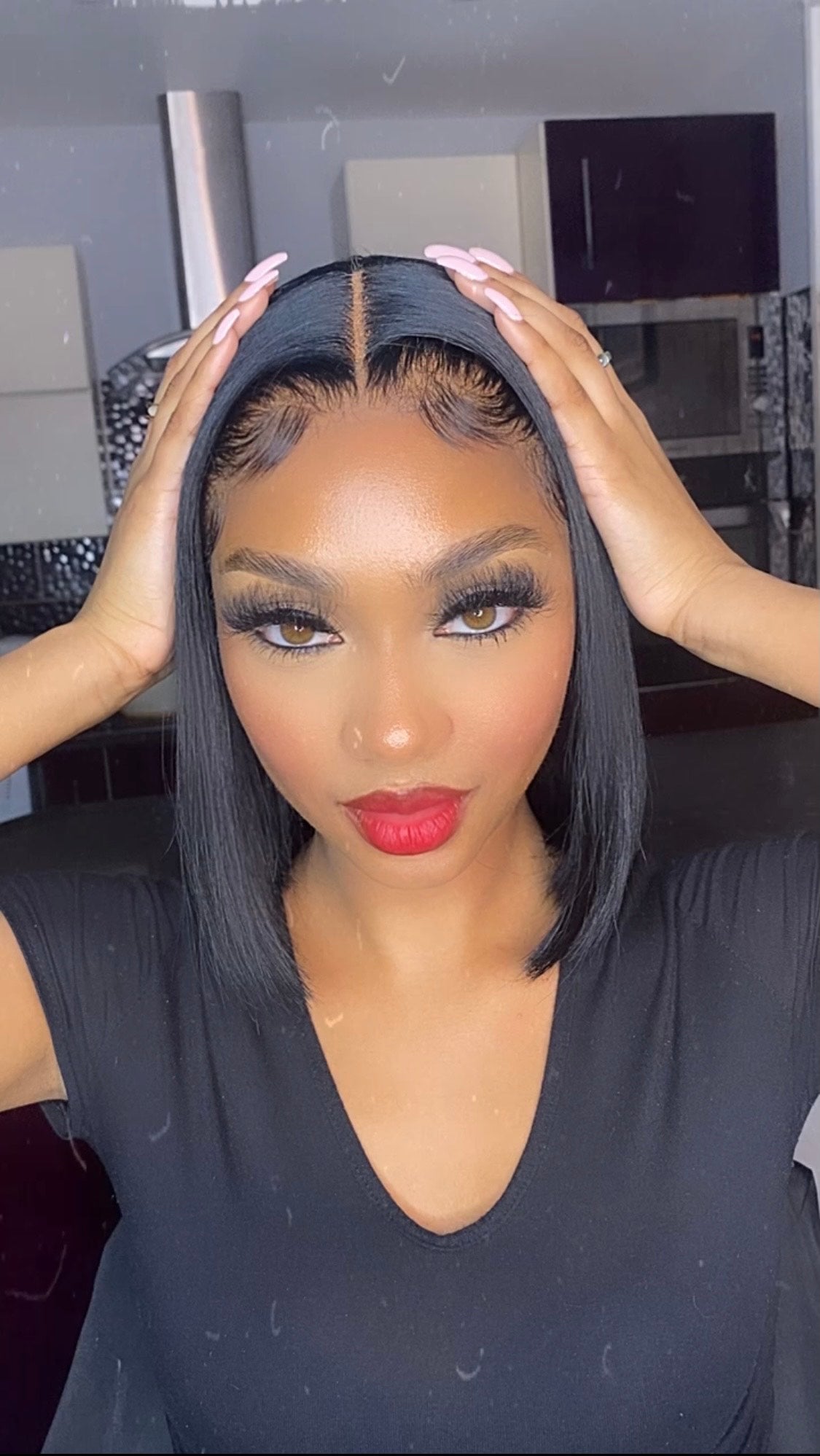 Middle part wig with soft waves by Beautybybeckssss